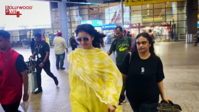 Bollywood actress Kajol was spotted at the Mumbai airport