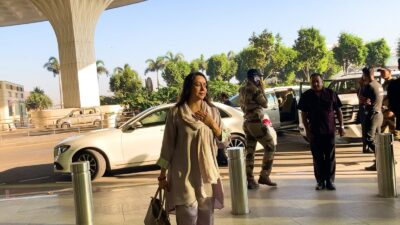 Hema Malini Spotted at Mumbai Airport