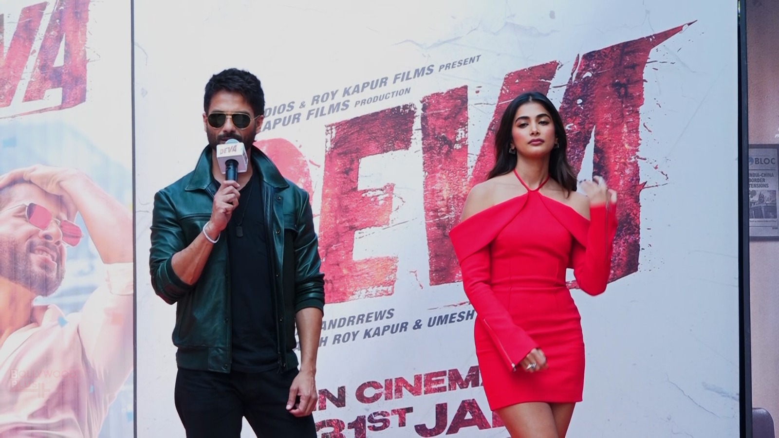 Shahid Kapoor, Pooja Hegde Entry At Trailer Launch Of Deva
