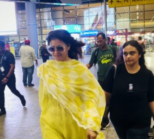 Bollywood actress Kajol was spotted at the Mumbai airport