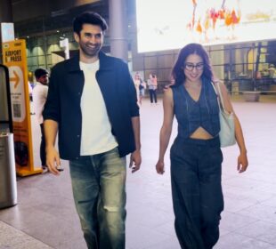 Sara Ali Khan With Aditya Roy Kapur Returns Mumbai Spotted At Airport